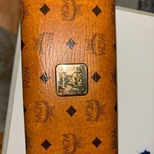 MCM Brown Visetos Woman Sunglasses with Gold Accents